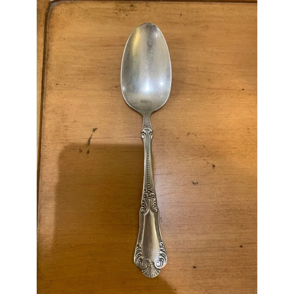 Vintage Antique 1847 Rogers Bros-12 Lotus Pattern Silverplate Serving Spoon - Picture 2 of 8